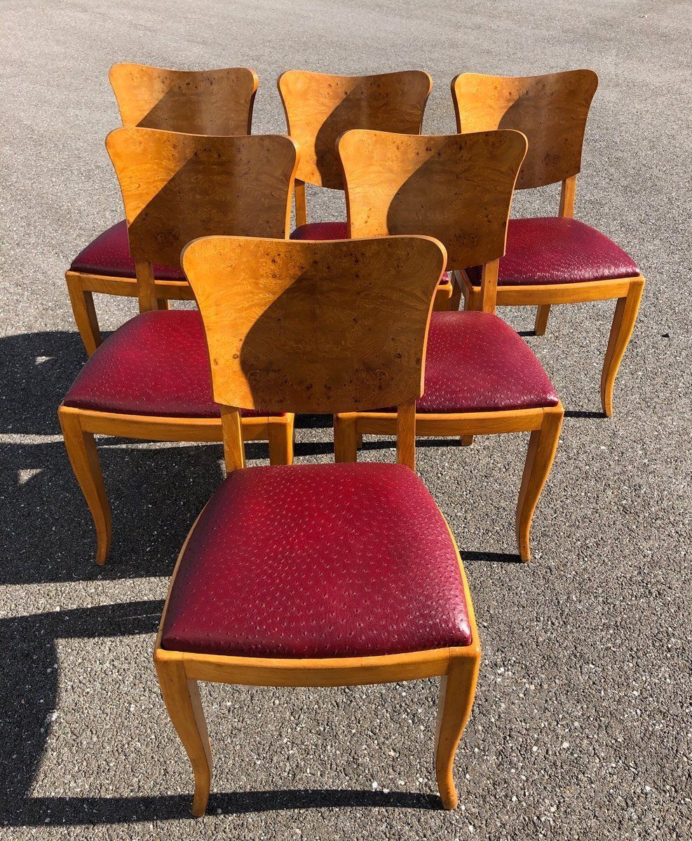 Art Deco Chairs And Table, 1930s, Set Of 7 photo Furniture