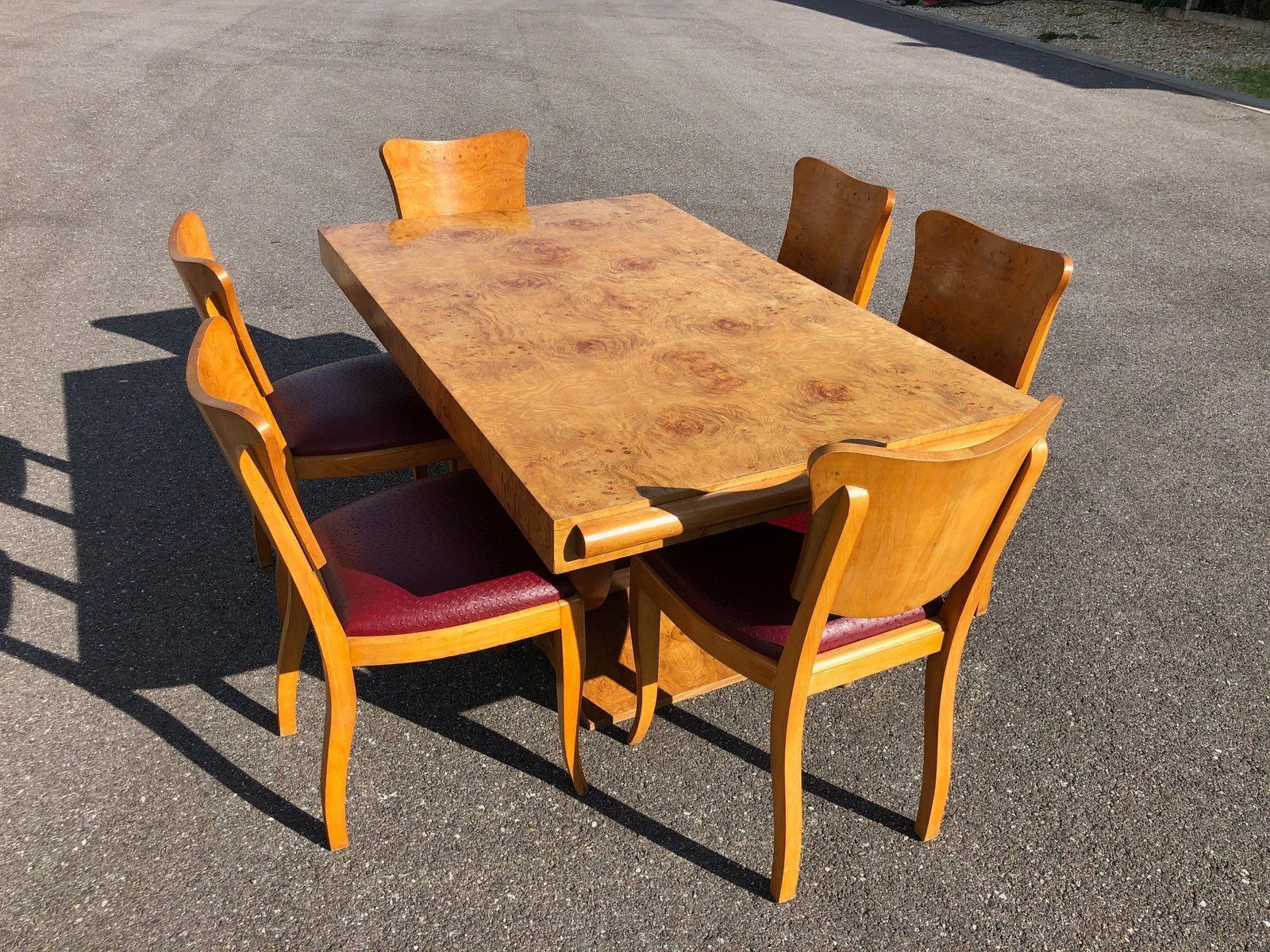 photo vinterior Art Deco Chairs And Table, 1930s, Set Of 7