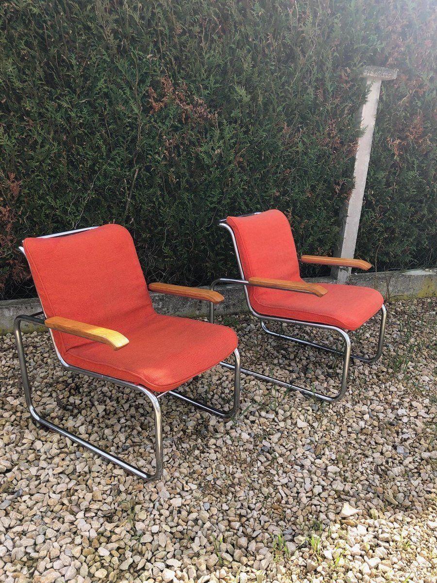 Set Of Mb Lounge Armchairs By Marcel Breuer For Knoll Inc. / Knoll International, 1970s photo vintage