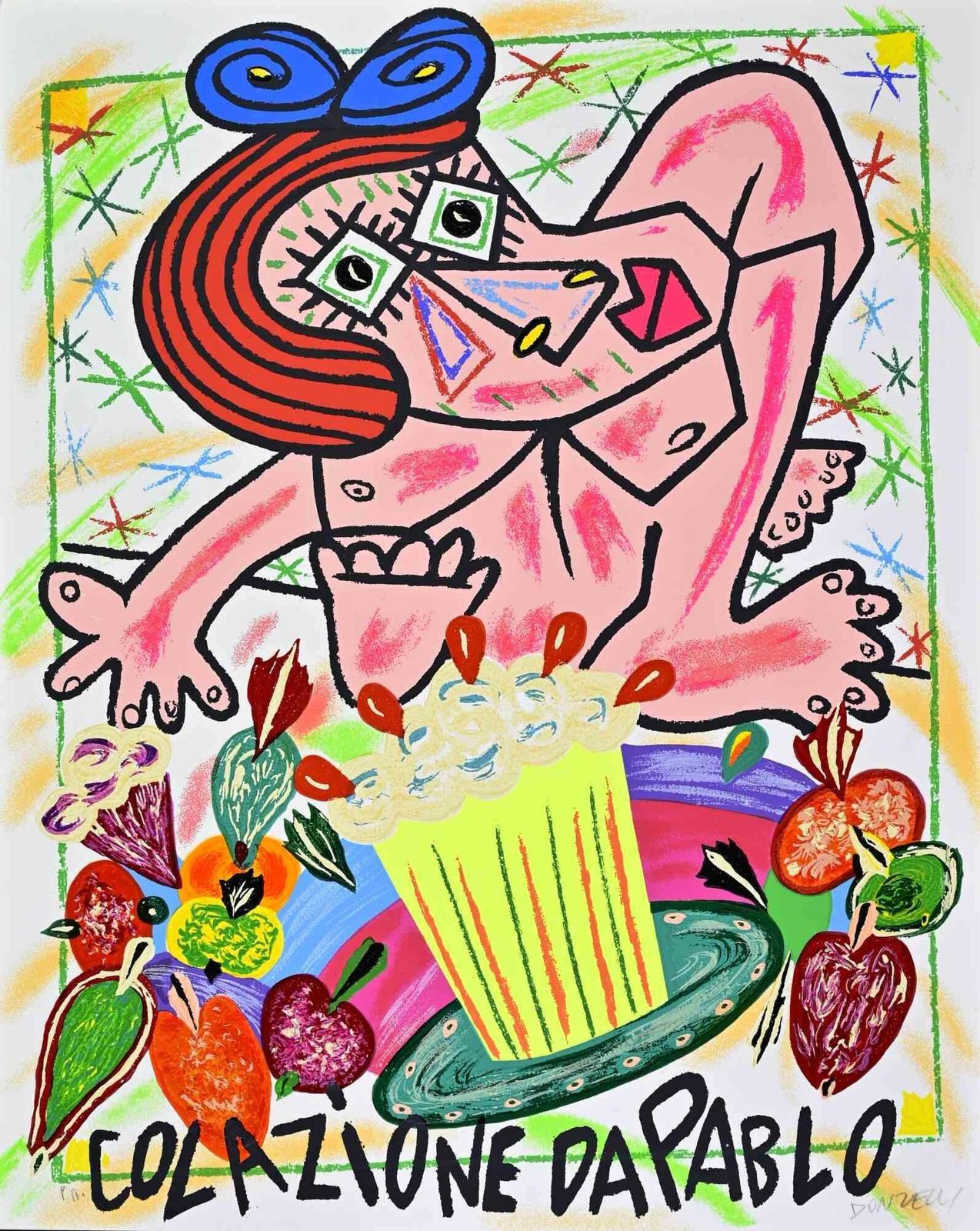 Bruno Donzellicolazione Da Pablo   Screenprint By Bruno Donzelli   1980s1980s