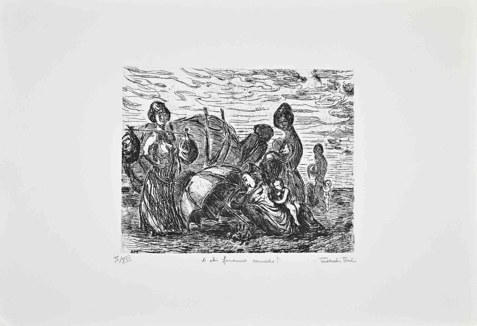 Amedeo Tedeschi Toschiwho Will Benefit From Them?   Etching By Amedeo Tedeschi Toschi   1990s1990s