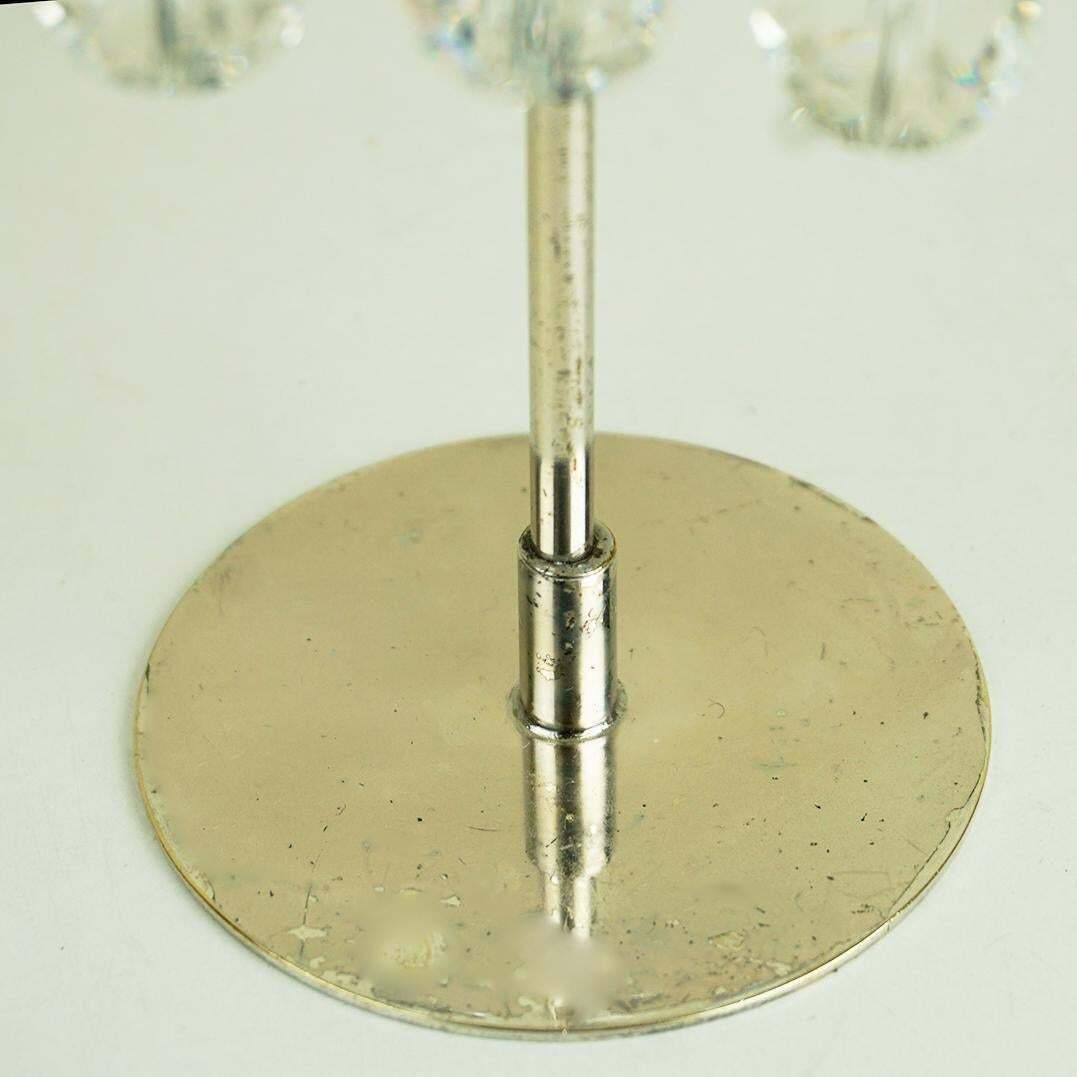Austrian Midcentury J L Lobmeyr Crystal Glass Silver Candleholder photo for sale