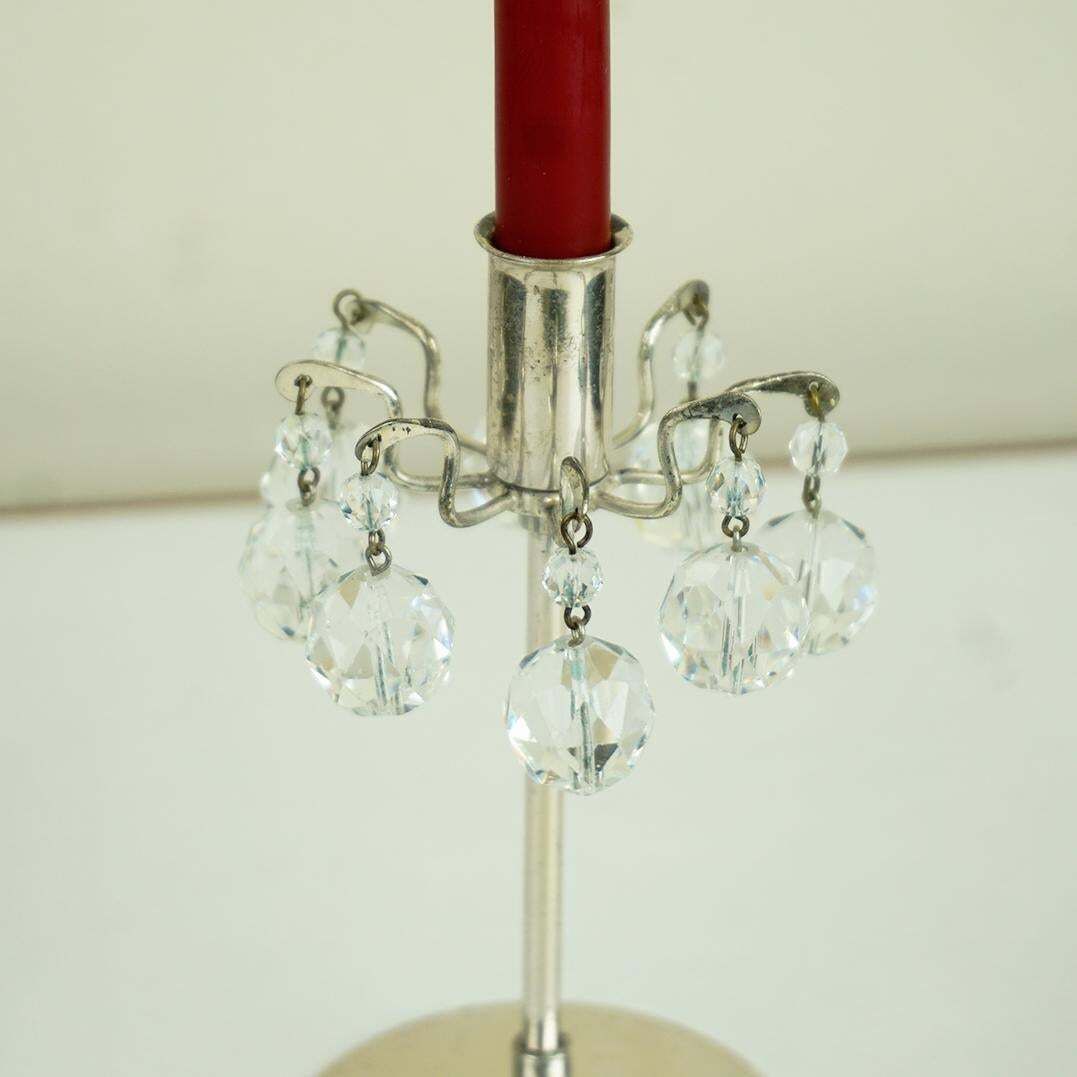 photo furniture Austrian Midcentury J L Lobmeyr Crystal Glass Silver Candleholder