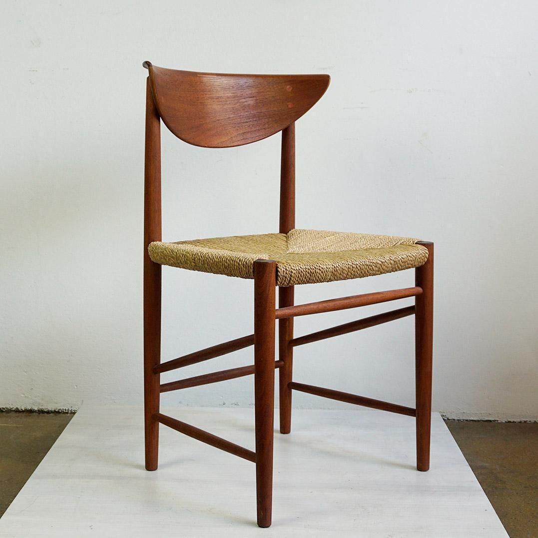 Scandinavian Teak And Cane Dining Chair By Peter Hvidt For Soborg, Denmark photo for sale