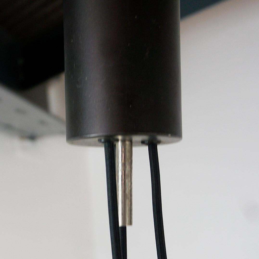 Austrian Midcentury  Black Metal Counterweight  Pendant Lamp By J.T. Kalmar photo Lighting