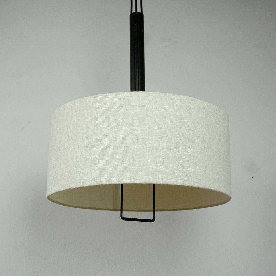 Austrian Midcentury  Black Metal Counterweight  Pendant Lamp By J.T. Kalmar photo vinterior