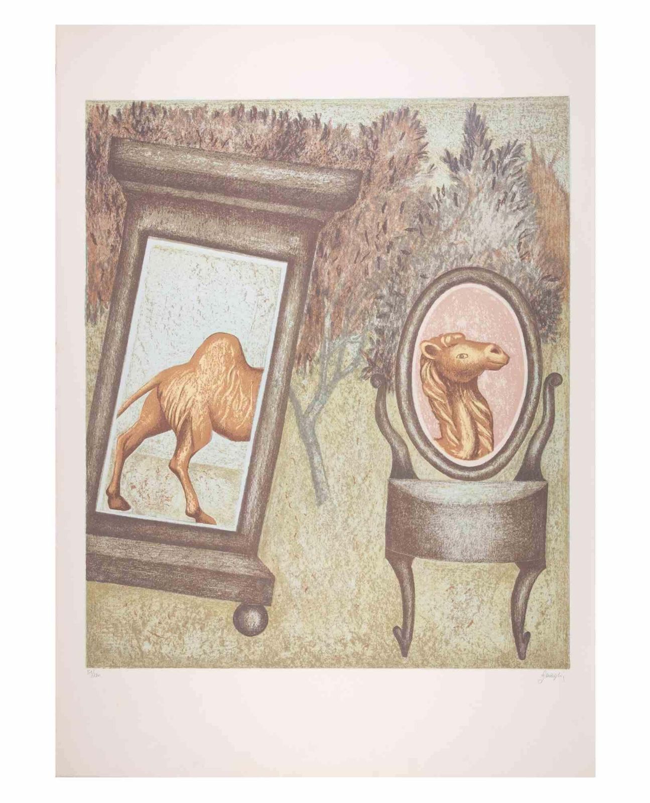 Enrico Benagliathe Camel   Lithograph By Enrico Benaglia   1990s1990s photo furniture