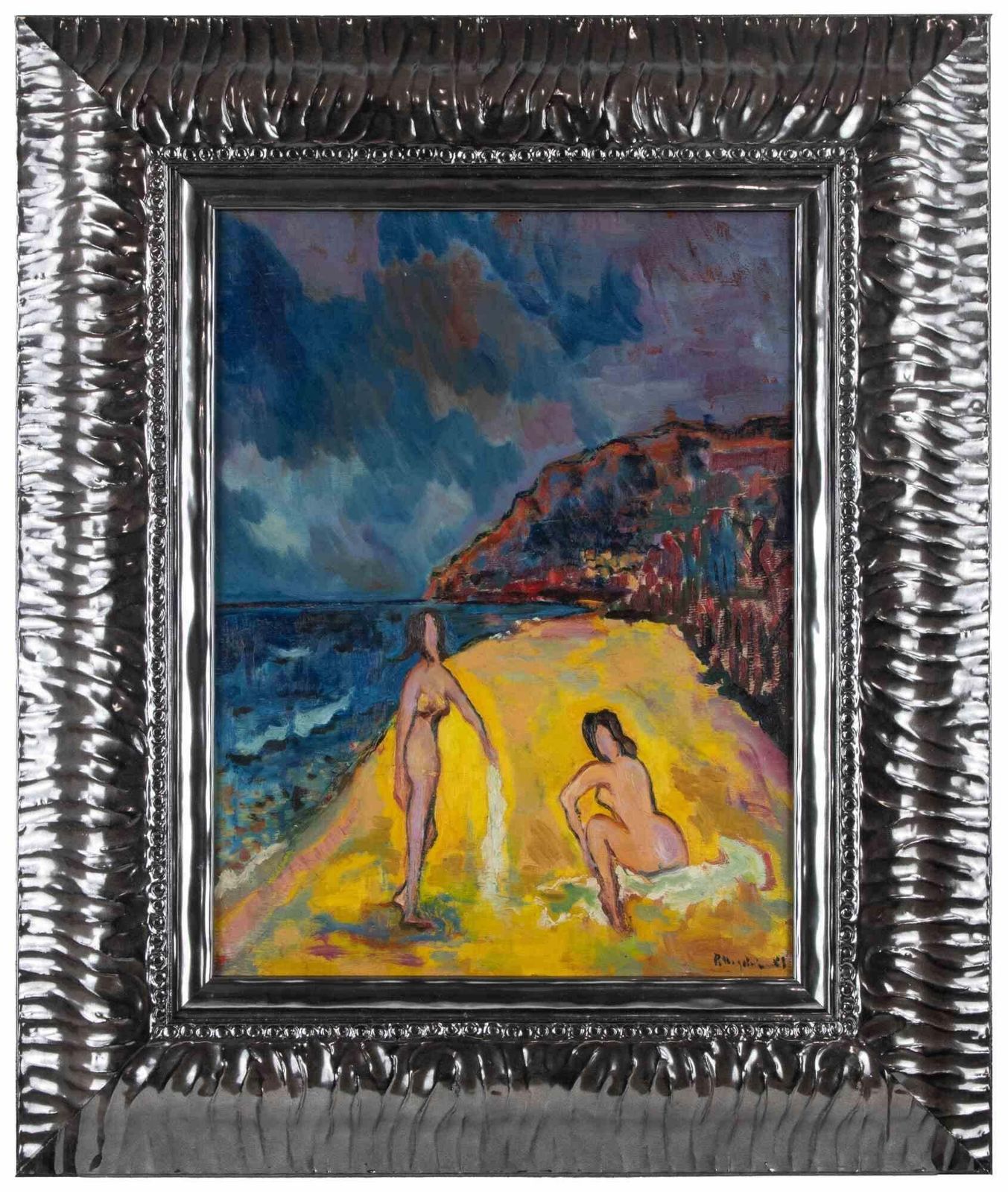 Sirio Pellegrininudes On The Beach   Paint By Sirio Pellegrini   19611961