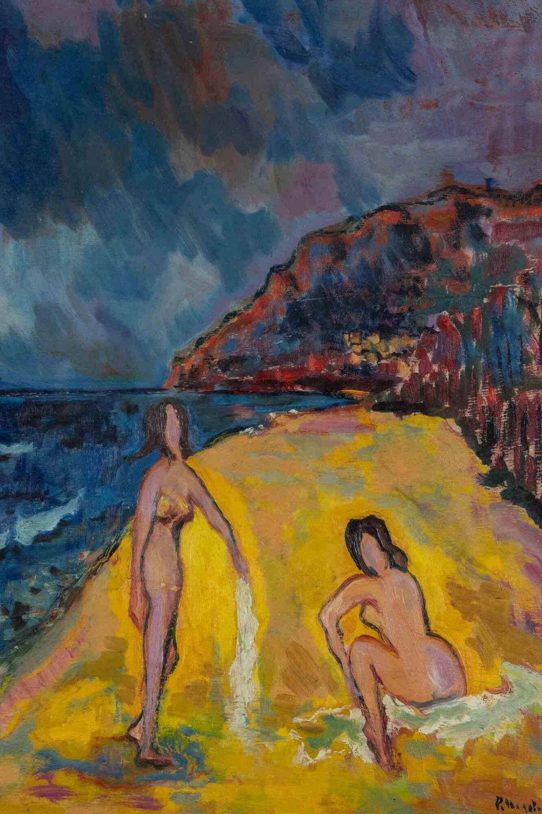 Sirio Pellegrininudes On The Beach   Paint By Sirio Pellegrini   19611961 photo furniture