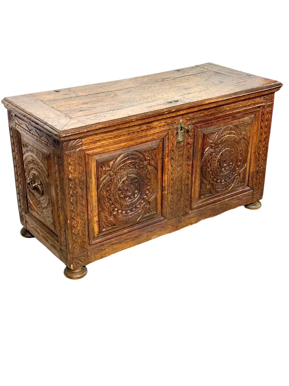 Spanish Renaissance Carved Oak Coffer, Circa 1600 photo buy