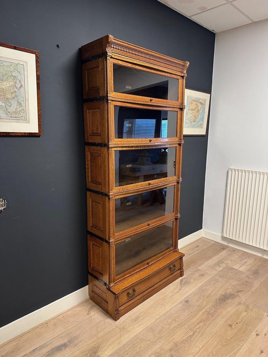 photo furniture Modular Bookcase From Globe Wernicke, 1890s, Set Of 7