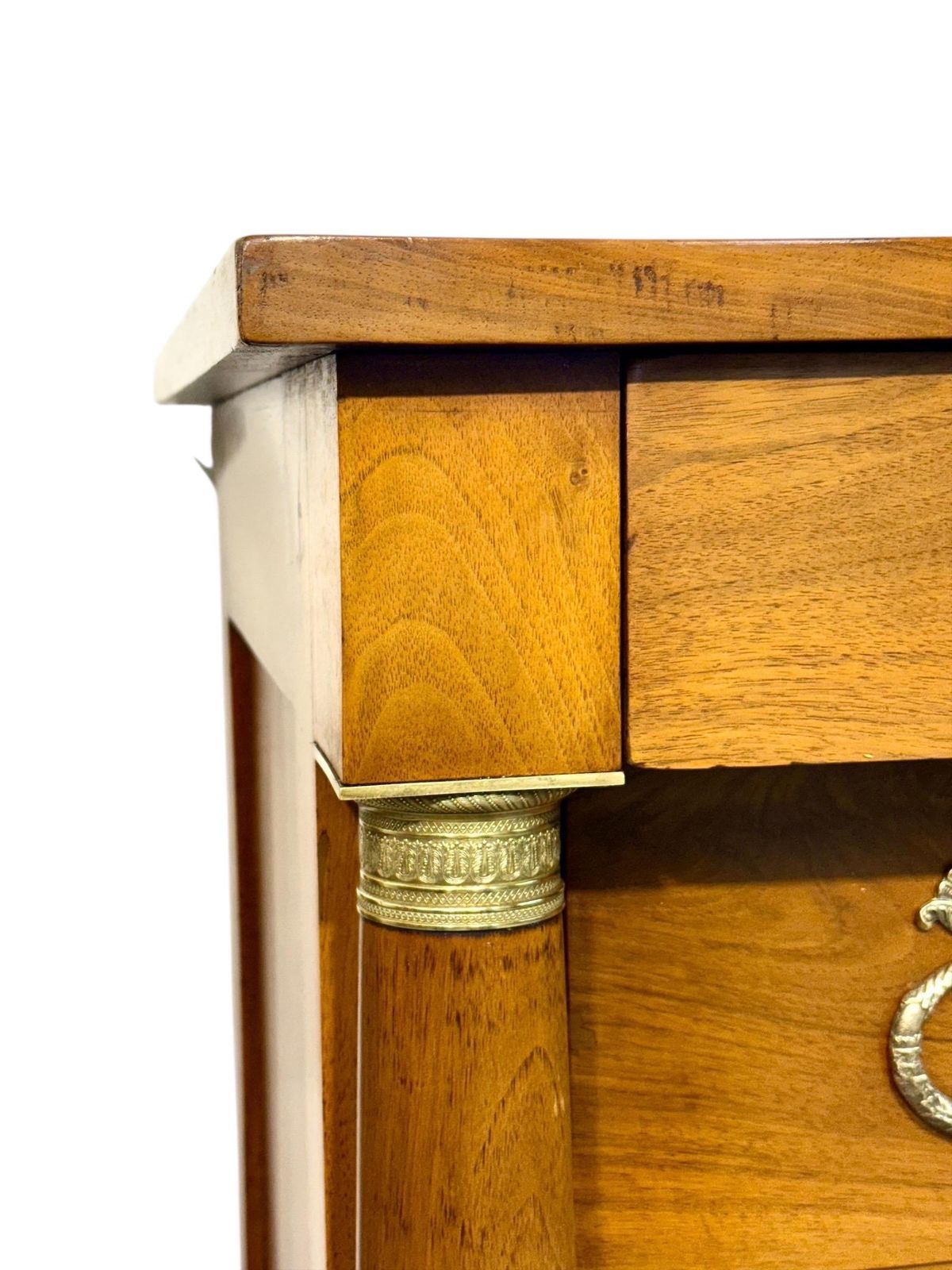 French Empire Walnut Commode With Bronze Mounts, Early 19th Century photo Furniture