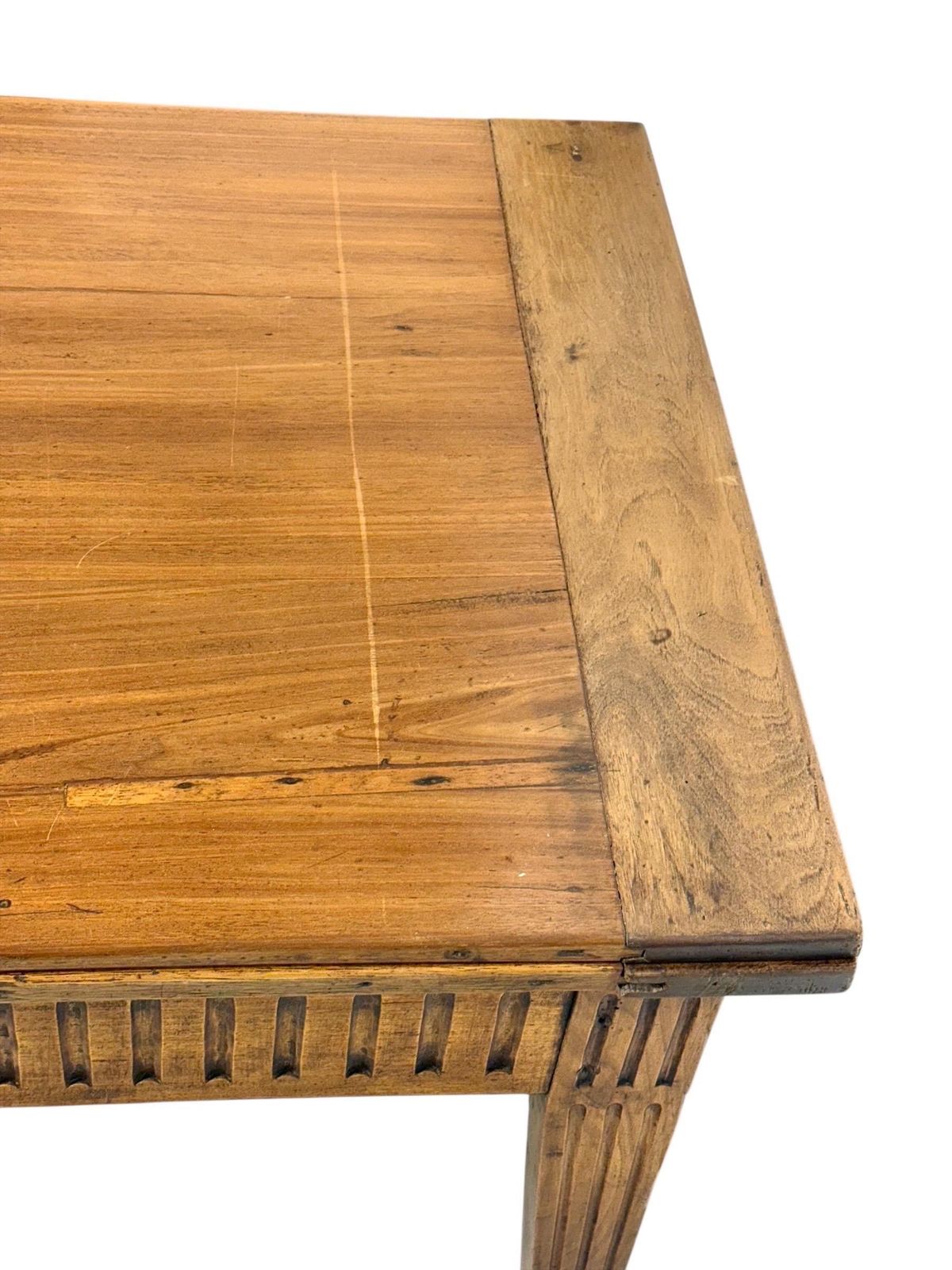 18th Century Louis XVI Walnut Table With Fluted Carvings photo for sale