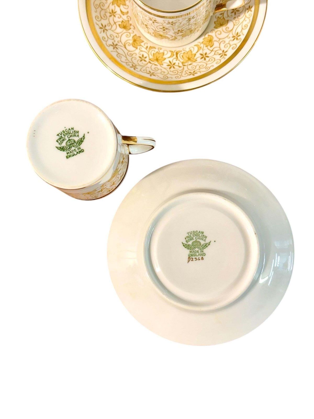 44 Piece Royal Tuscan Gold And White Bone China Coffee & Tea Service photo buy