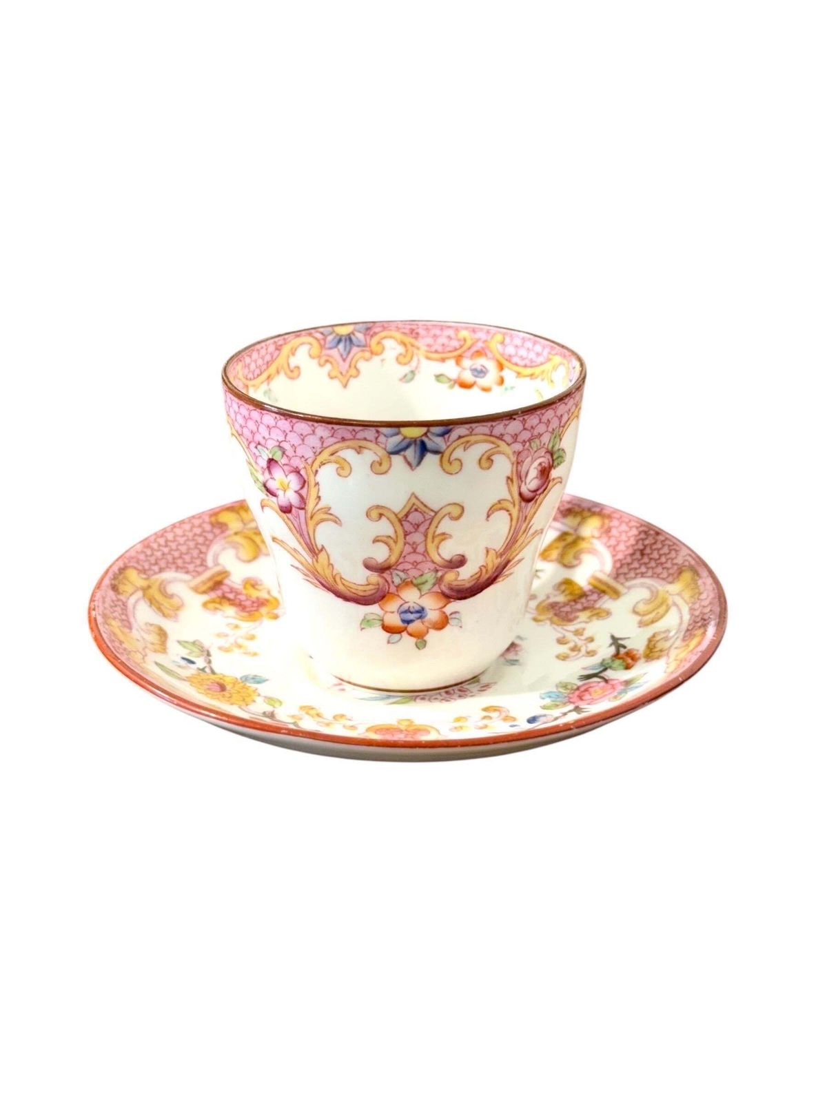 19th Century Set Of Four Samson Paris Polychrome Demitasse Cups & Saucers photo vintage