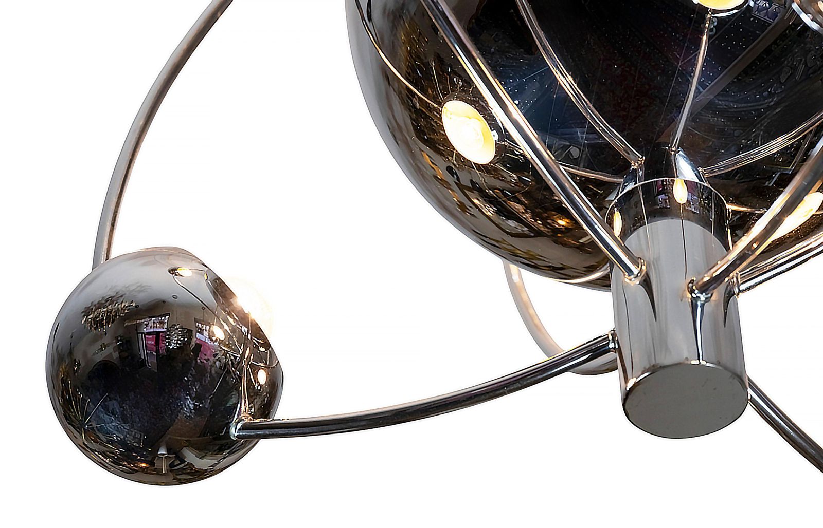 Mid Century Space Age Italian Reggiani Chrome Chandelier, Circa 1960 photo buy