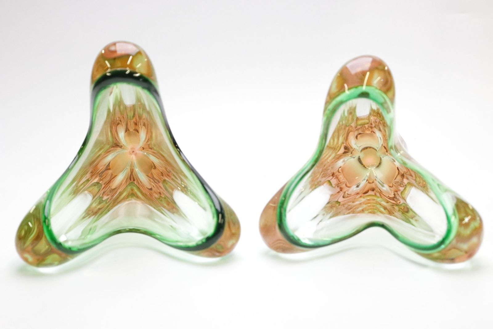 Glass Vase And Bowl By Josef Hospodka For Sklarny Chribska, Czech, 1960s, Set Of 3 photo for sale