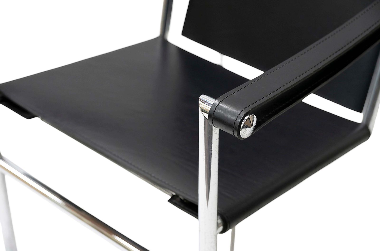 Black Leather Le Corbusier Chair Lc1  By Cassina photo buy