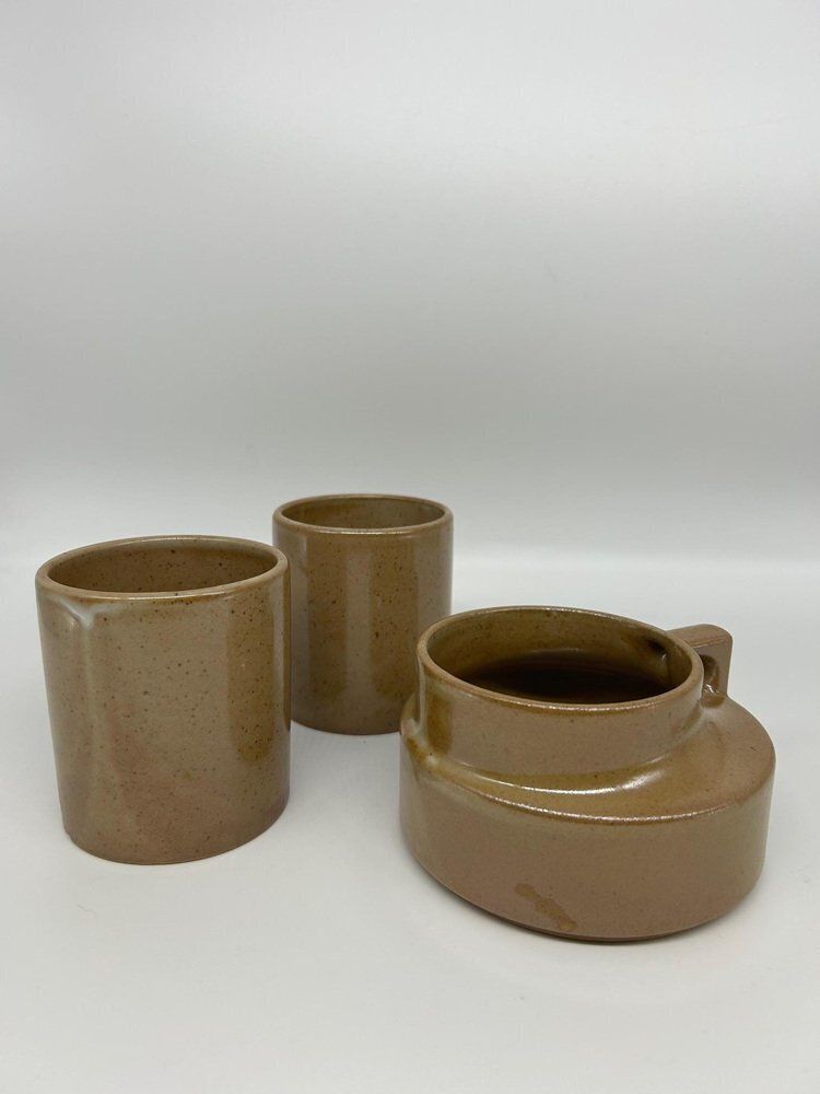 Stoneware Cups And Sugar Bowl, 1970s, Set Of 7 photo furniture