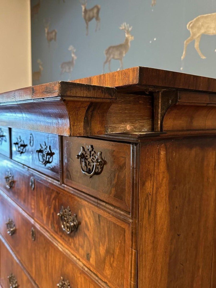 Antique Burl Walnut Chest, 18th Century photo Furniture