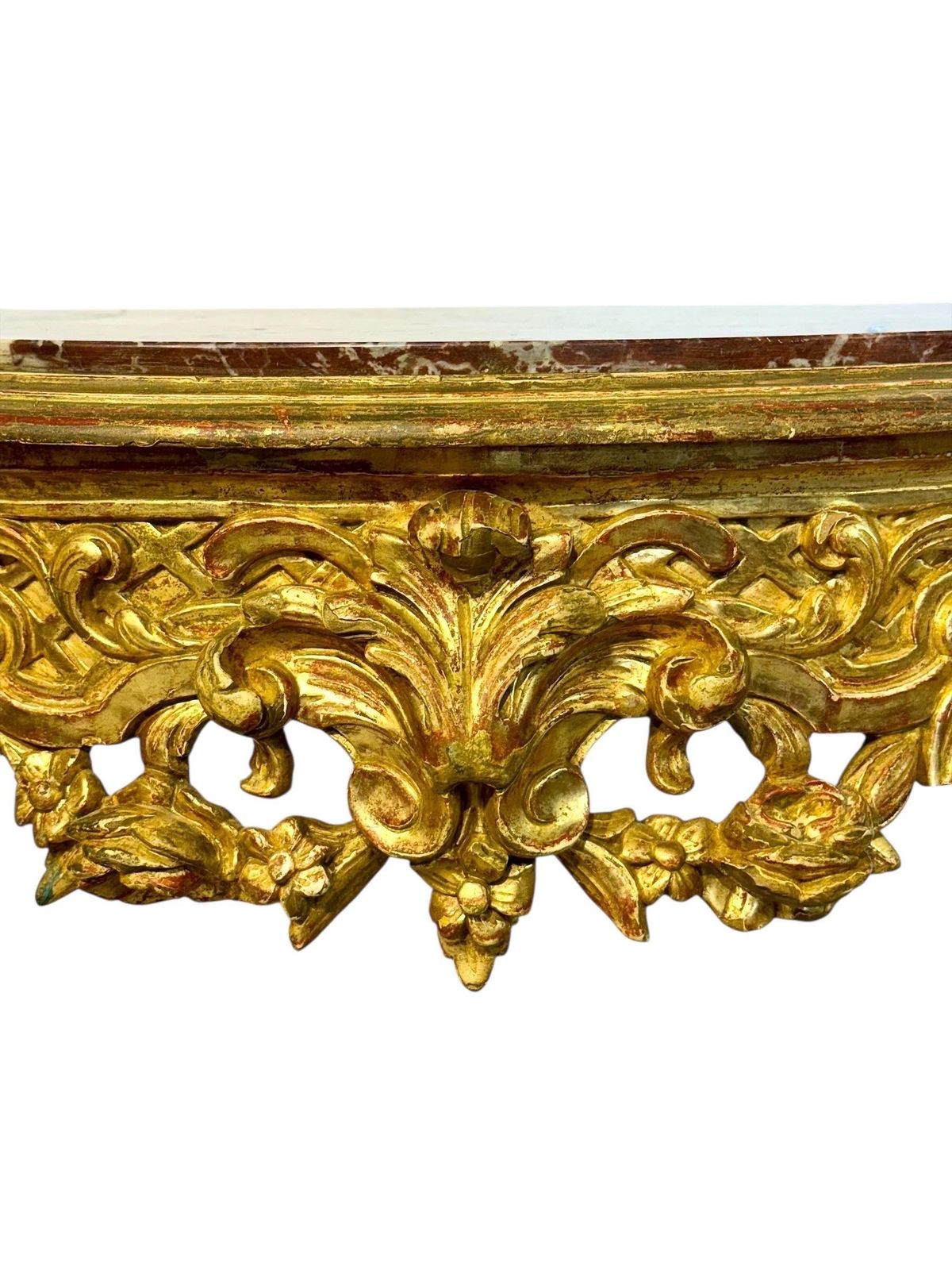 Louis XV Style Giltwood Center Table With Breccia Marble Top, 19th Century photo buy
