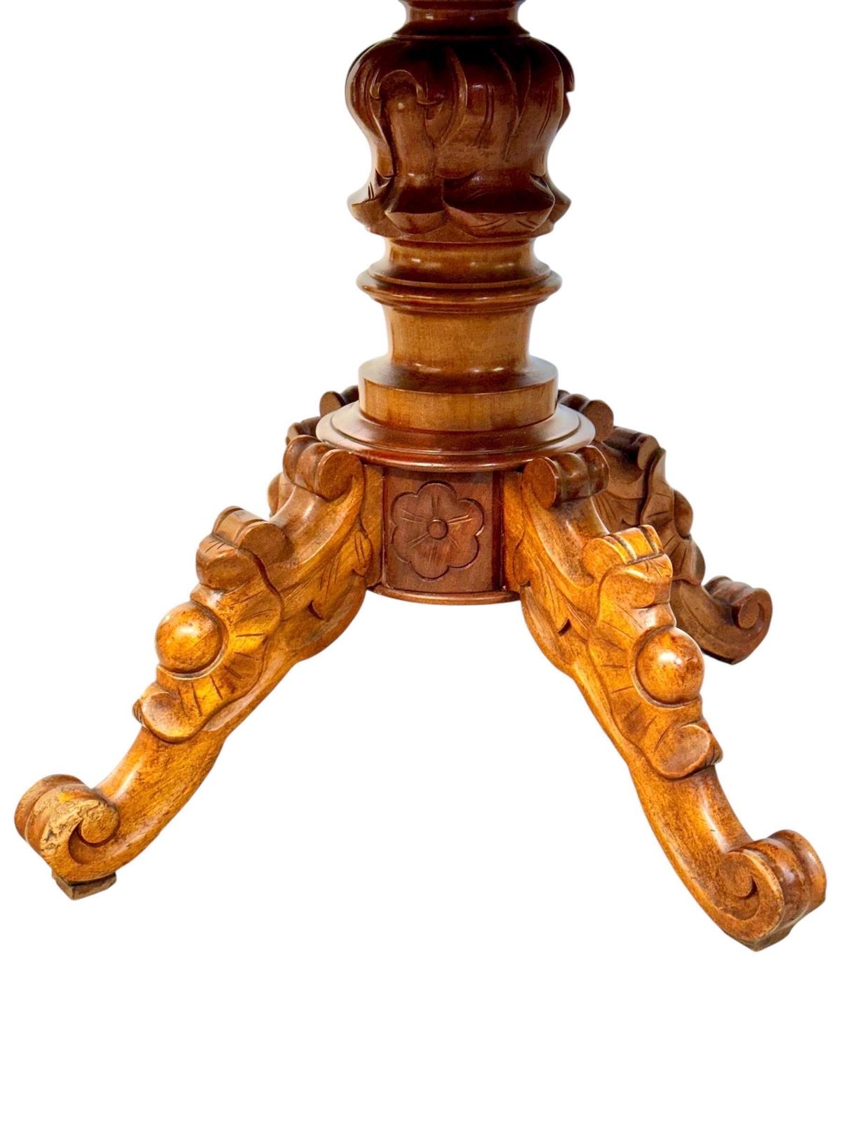 19th Century French Walnut Center Table With Shaped Marble Top And Drawers photo furniture