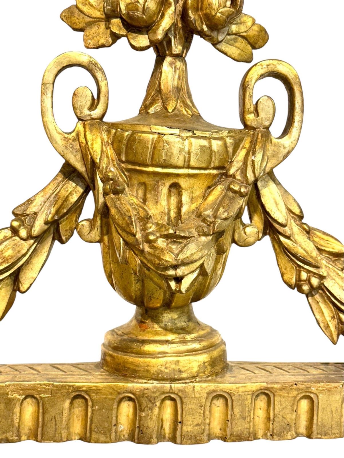 photo furniture 19th Century Louis XVI Giltwood Demi Lune Console With Carrara Marble Top