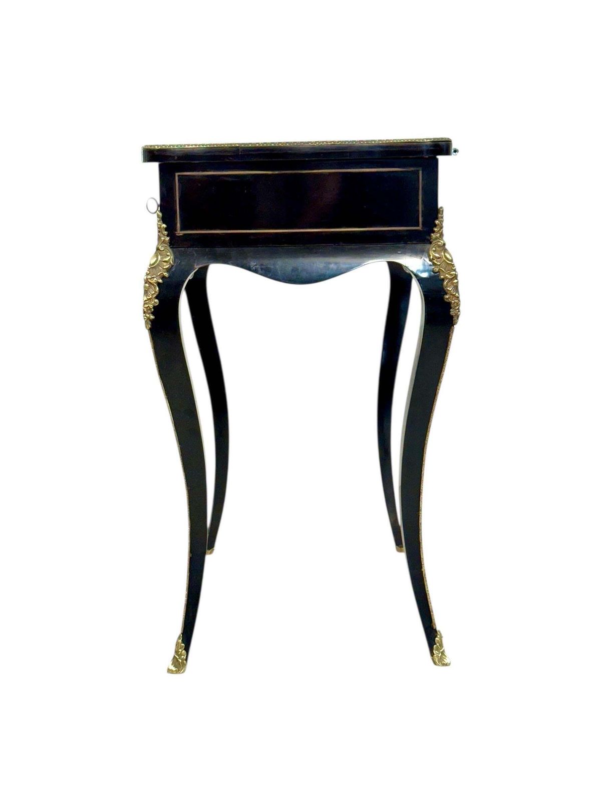 19th Century French Ebonized Vanity Table With Gilt Bronze Mounts photo vintage