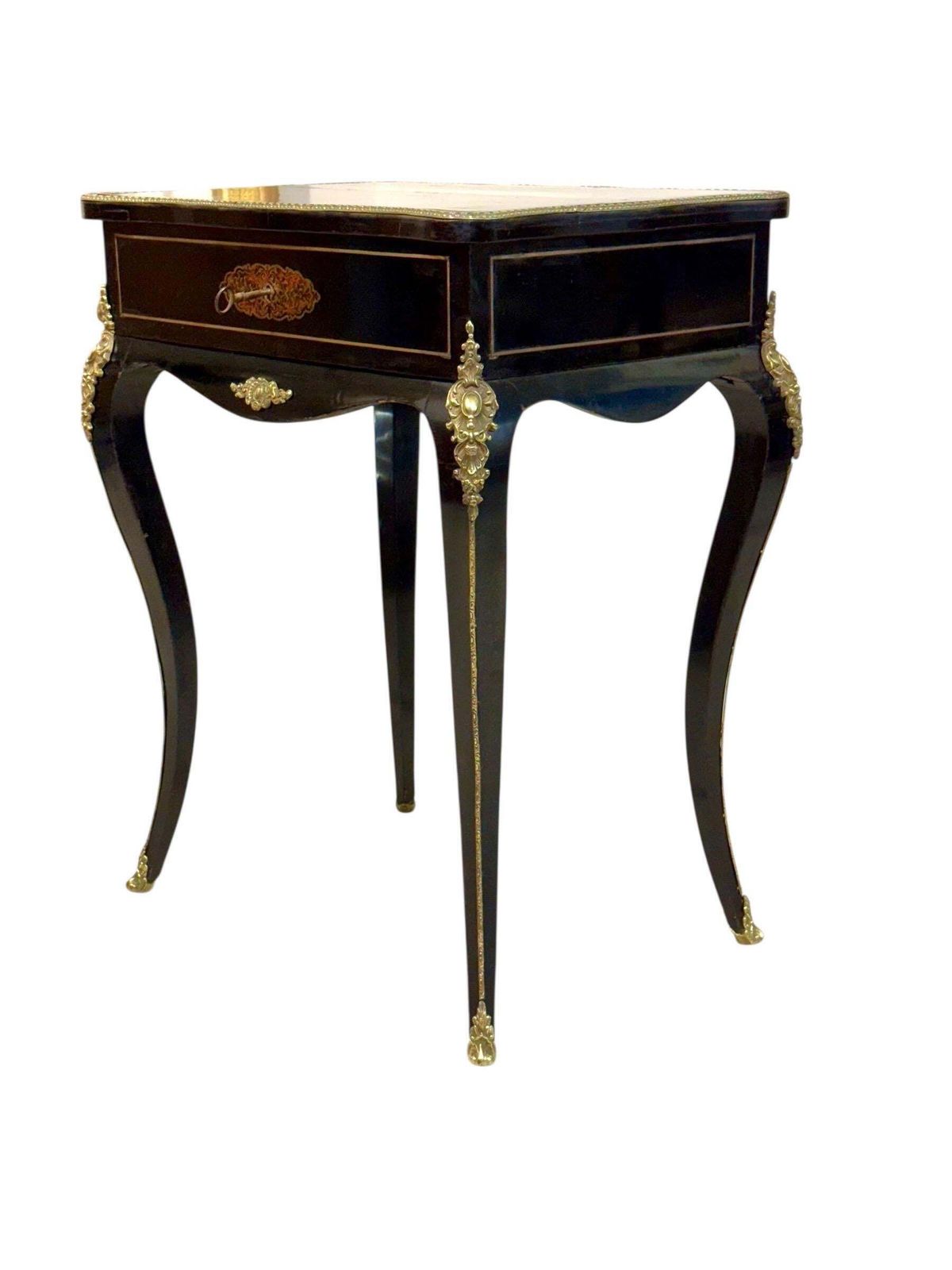 2209.0 19th Century French Ebonized Vanity Table With Gilt Bronze Mounts photo