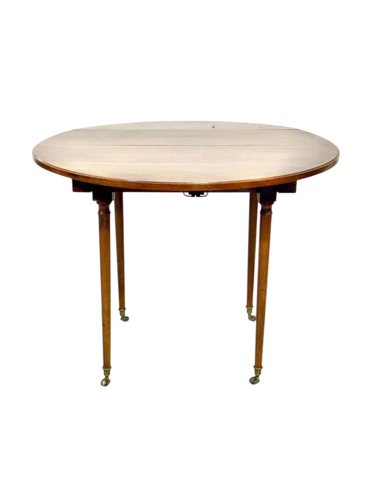 Early 19th Century French Cherrywood Drop Leaf Table On Gilt Bronze Casters photo 3194.0