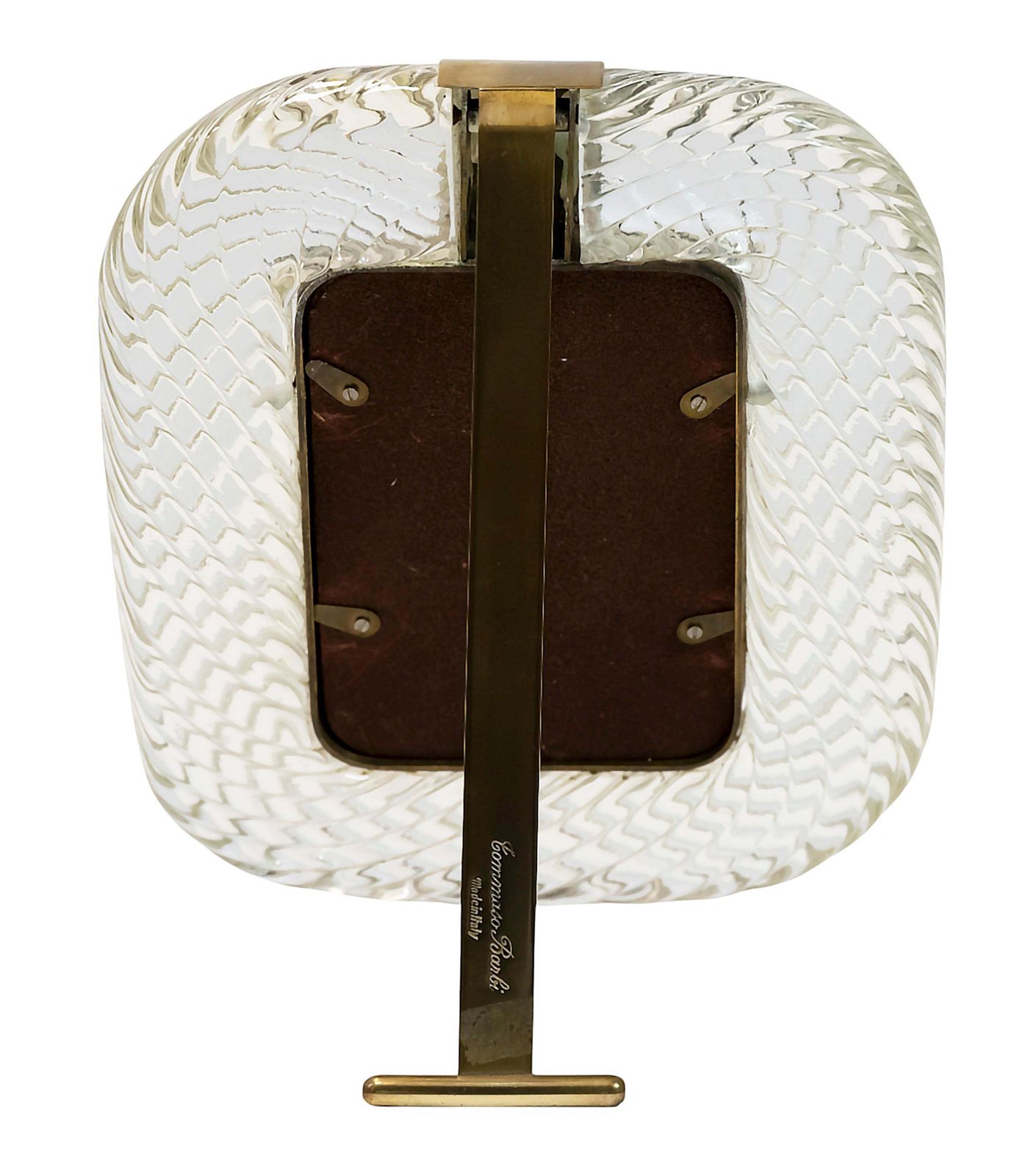 Vintage Italian Murano Blown Glass And Brass Photo Frame By Tommaso Barbi photo Home Decor