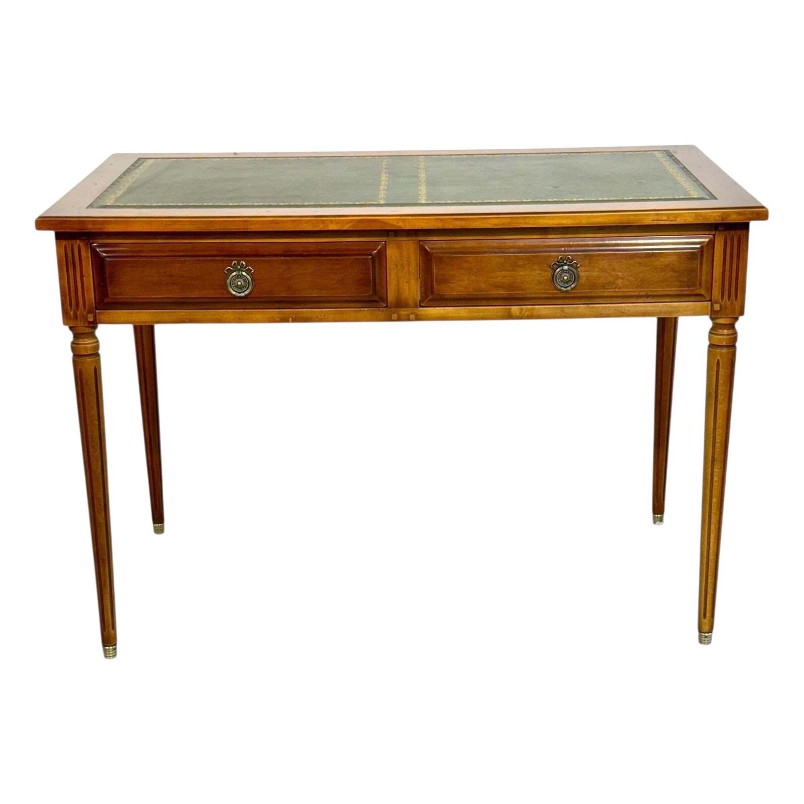 Louis XVI Style Writing Desk With Green Leather Top, Circa 1950s