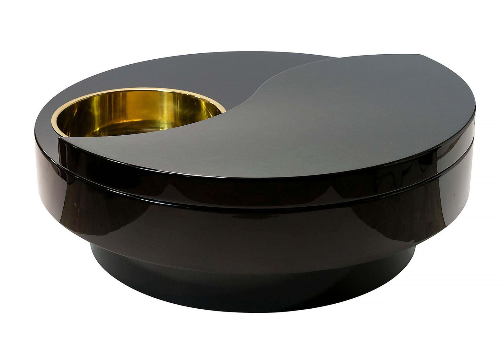 Italian Mid Century Yin Yang Coffee Cocktail Table, Willy Rizzo, Circa 1970 photo vinterior