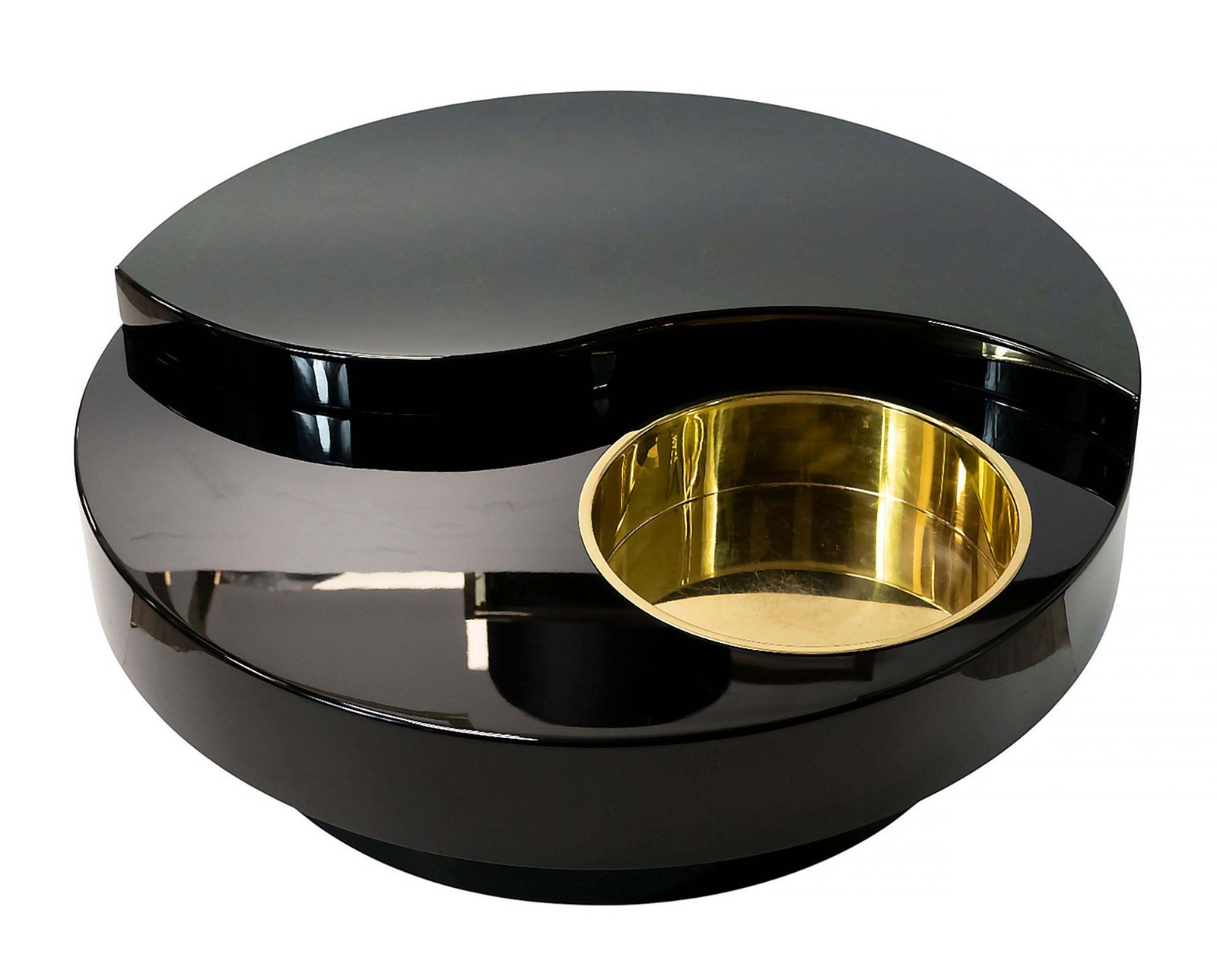 Italian Mid Century Yin Yang Coffee Cocktail Table, Willy Rizzo, Circa 1970 photo vintage
