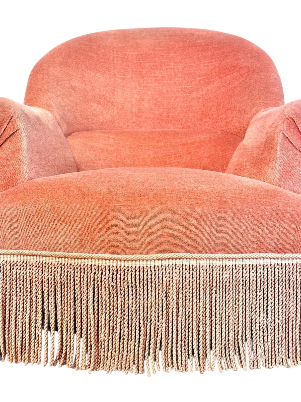 19th Century French Velvet Armchair With Tassel Fringe Trim photo 1589.0