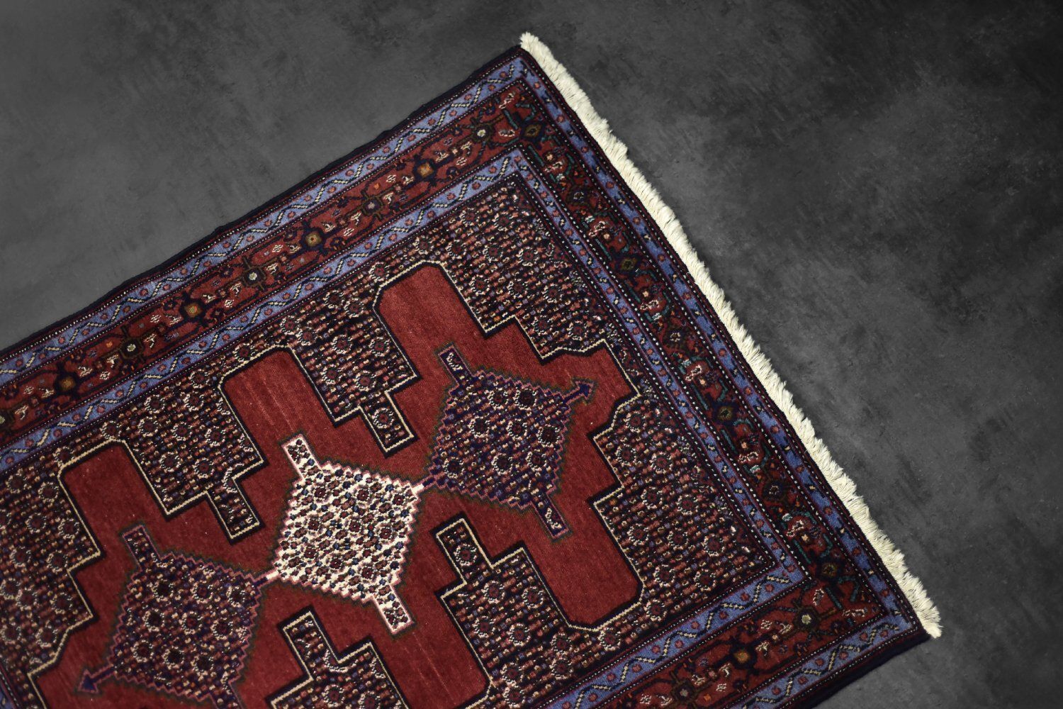 Vintage Middle Eastern Hand Woven Senneh Rug, 1960s photo furniture
