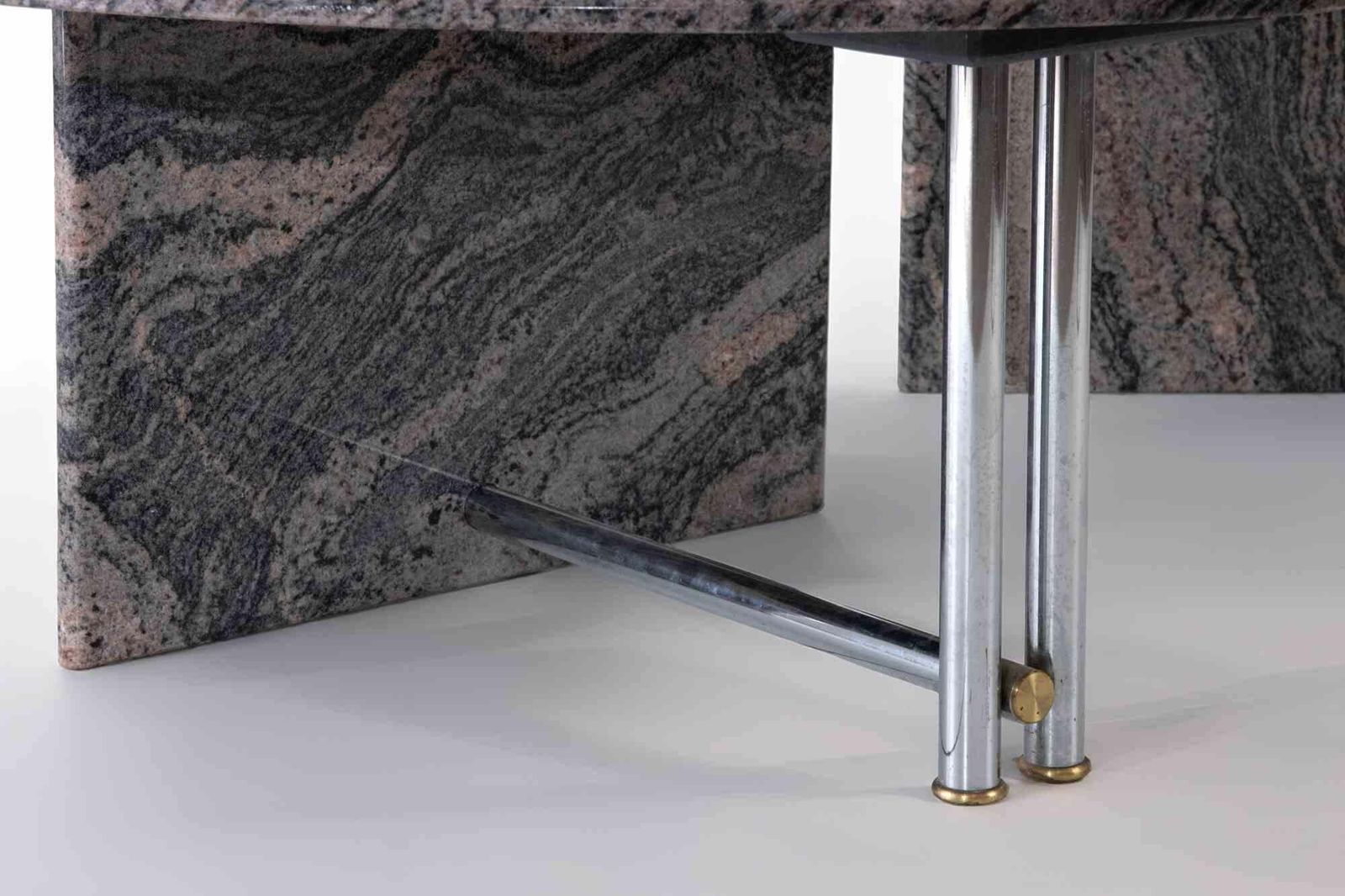 Pair Of Vintage Granite Coffee Tables, 1980s photo furniture