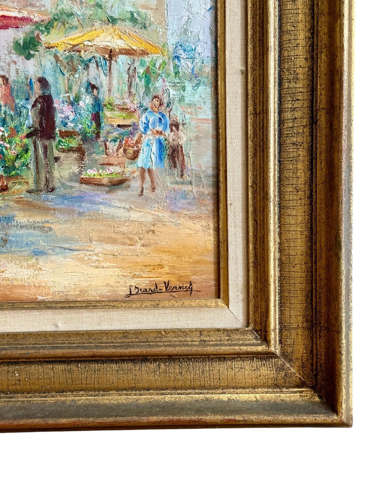 Oil On Canvas 'French Market Scene' By L. David Vernay photo 758.0