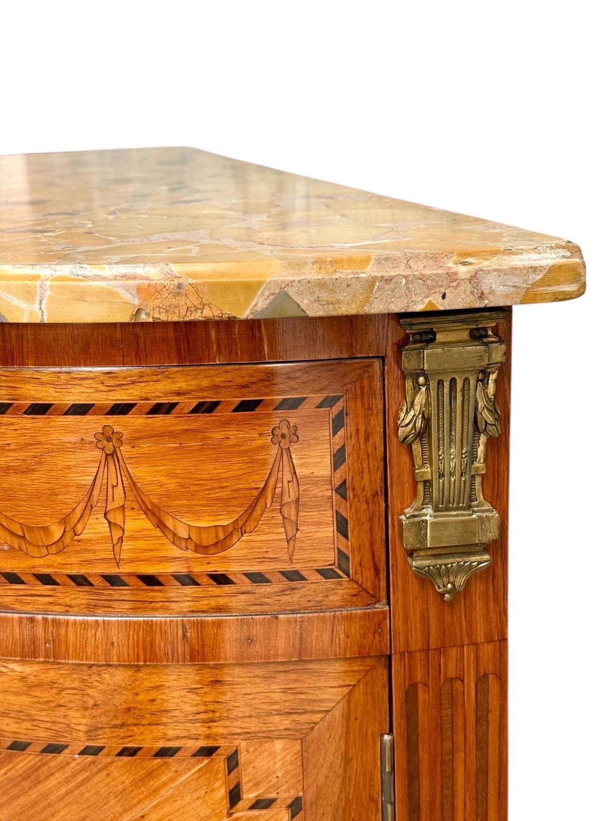19th Century Louis XVI Style Demilune Commode With Marble Top photo Furniture