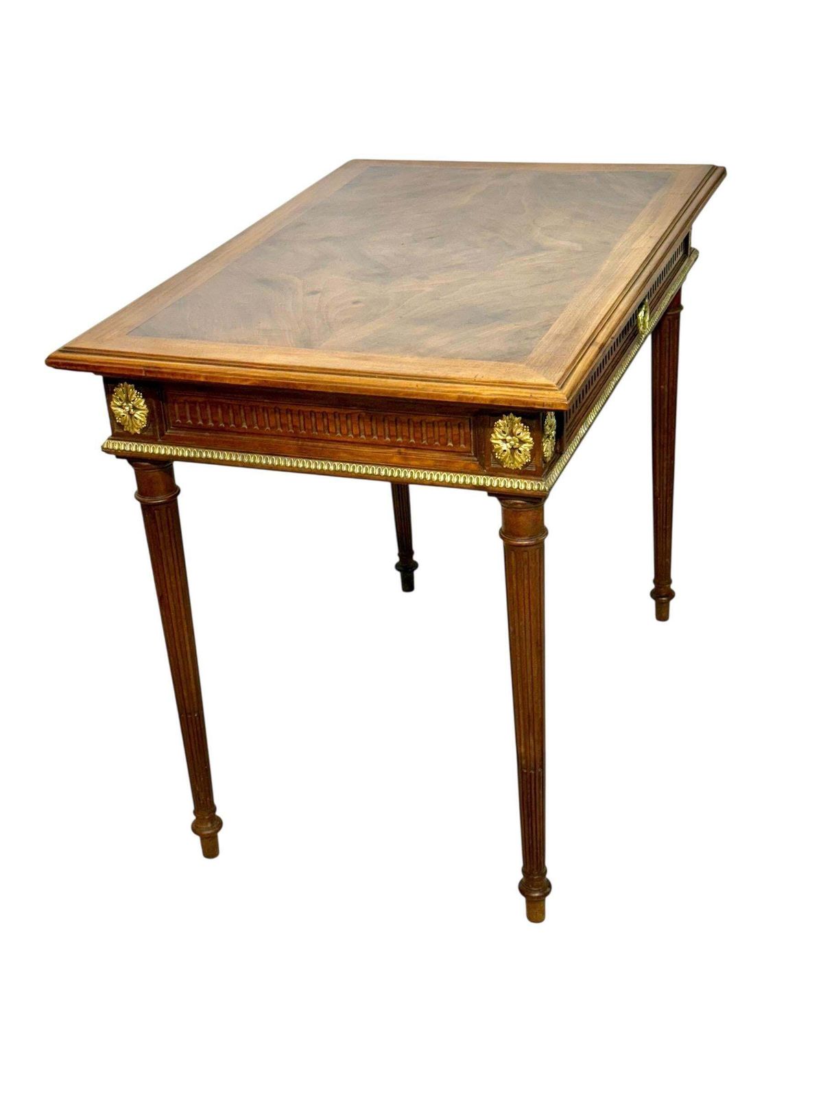 Louis XVI Style Writing Table With Gilt Bronze Mounts, 19th Century photo for sale