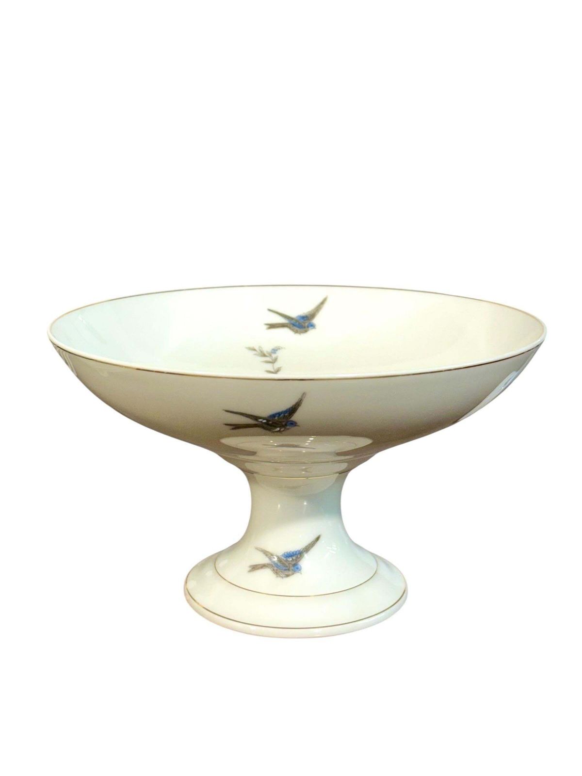 photo buy Porcelain Dinner Service Of 43 Pieces With Blue Floral And Bird Motifs