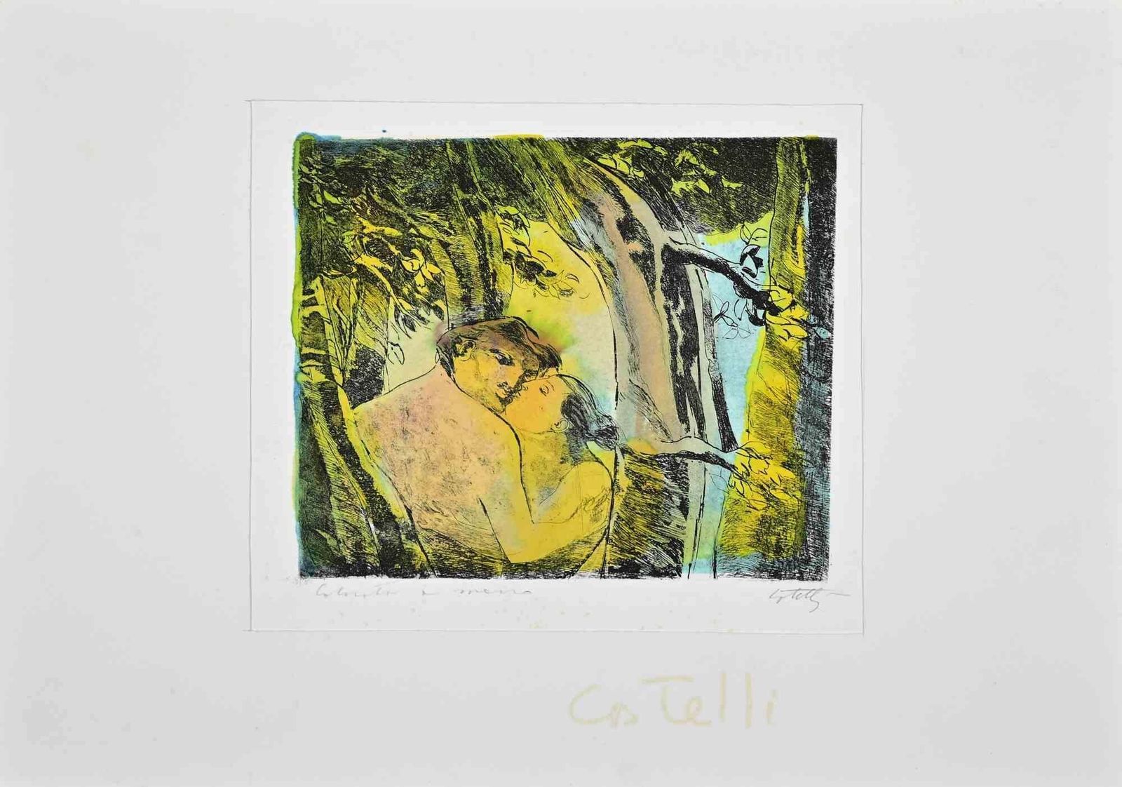 Camillo Catelliadam And Eve   Etching By Camillo Catelli   1990s1990s