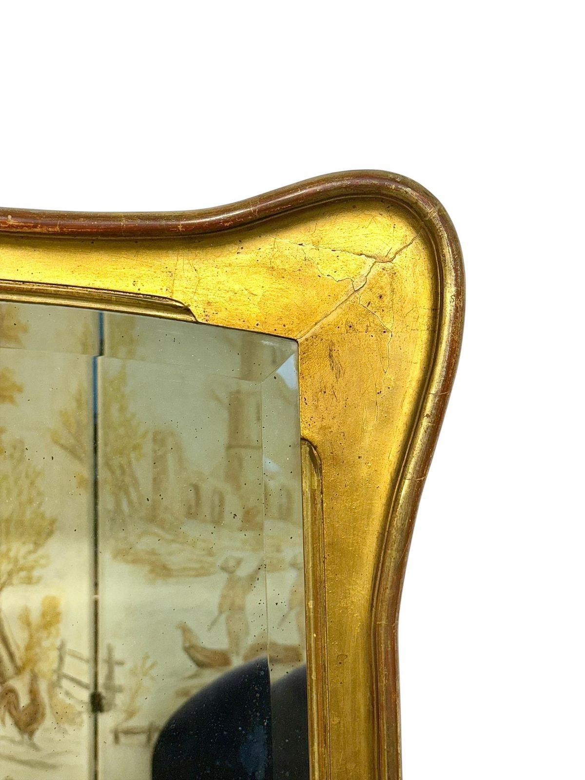 Late 19th Century Giltwood Mirror With Beveled Mercury Glass photo 2224.0