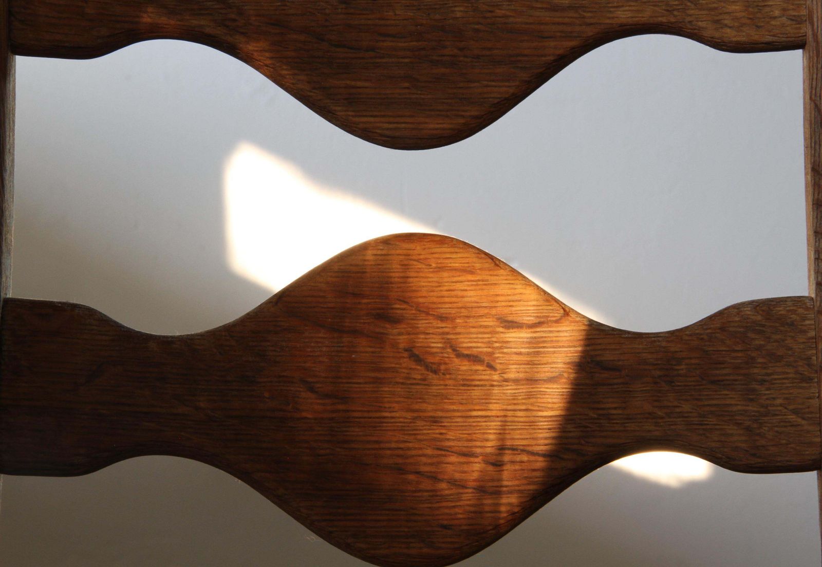 photo buy Six Vintage 1960s Danish Ladderback Oak Chairs, Henning Kjærnulf Brutalist Style