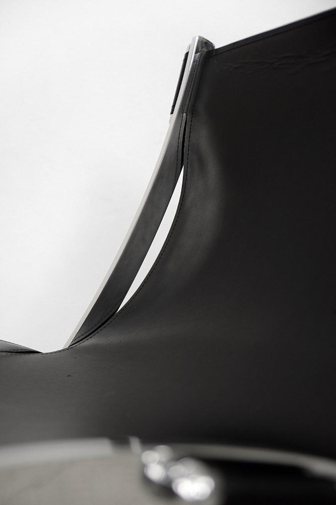 Vintage Italian Minimalist Leather Chair, 1980s photo buy