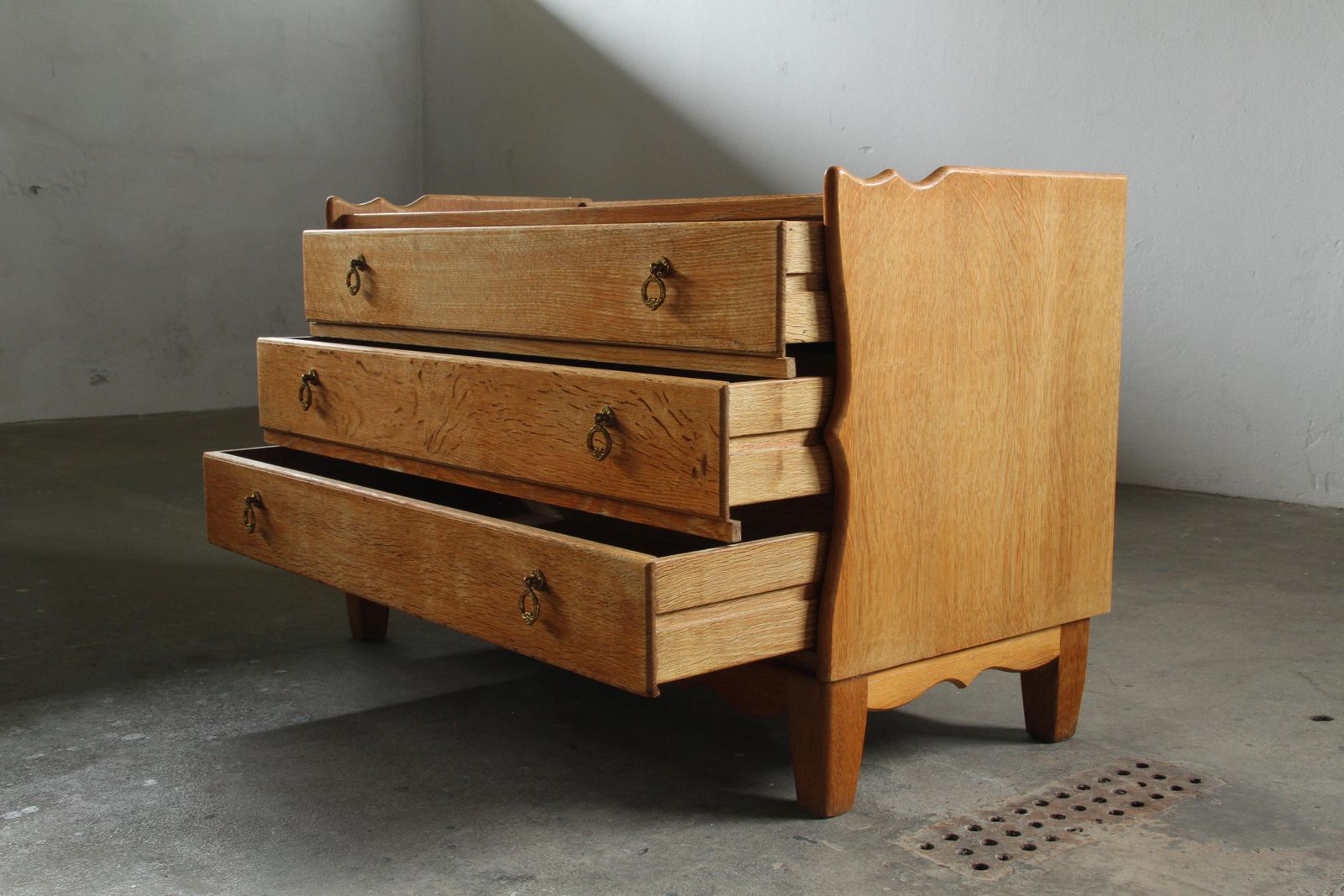 photo for sale Vintage Danish Modern Oak Dresser Attributed To Kjærnulf, 1960s