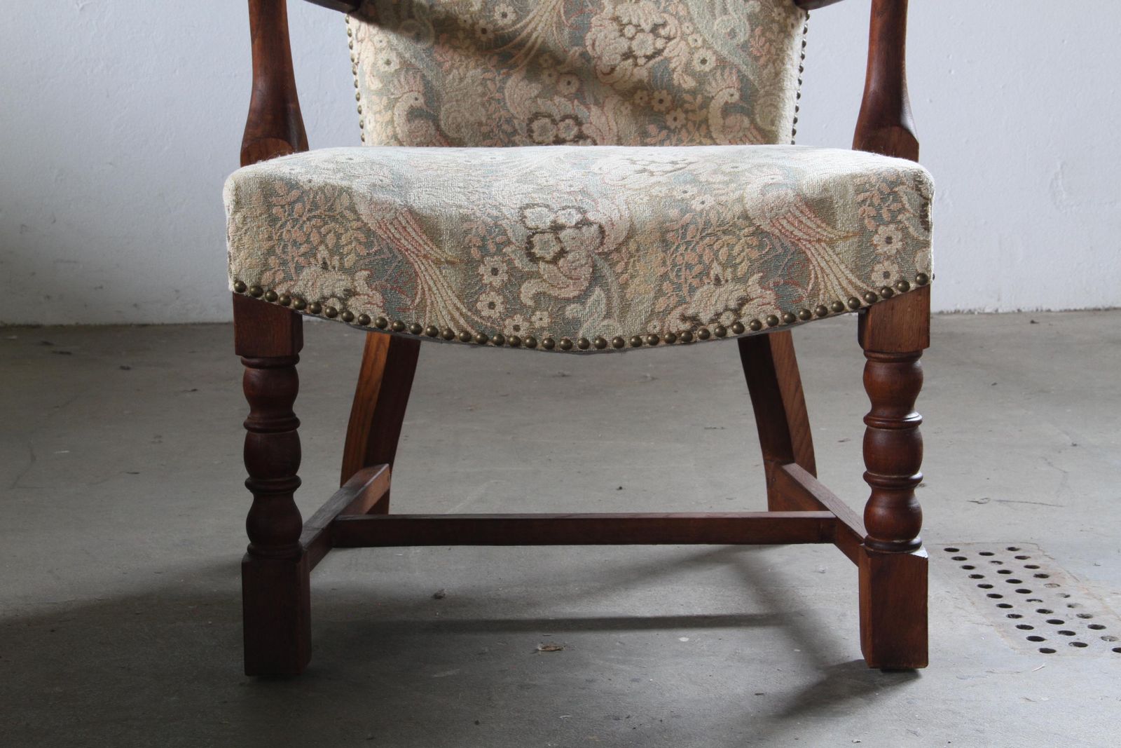 photo for sale Vintage Danish Art Deco Pair Of Armchairs In Solid Oak   1940s