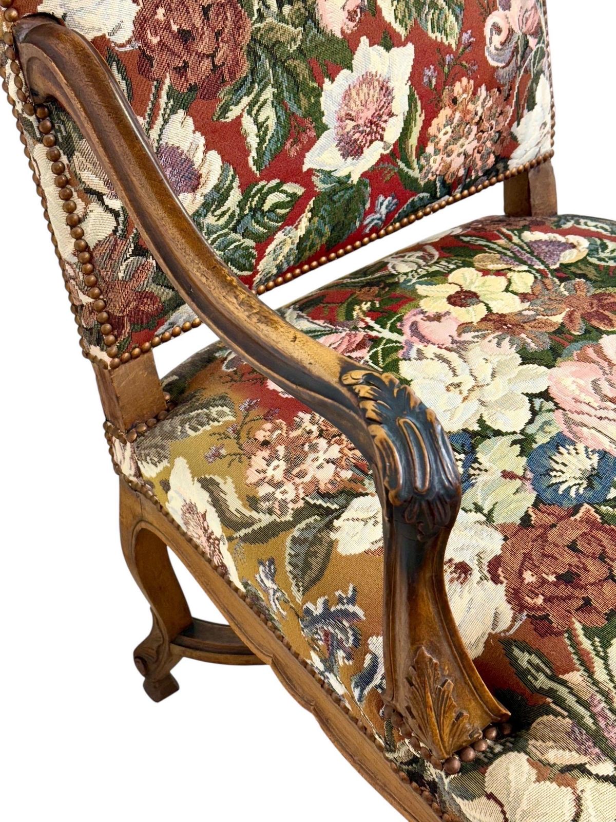 1897.0 19th Century Louis XV Style Walnut Armchair photo