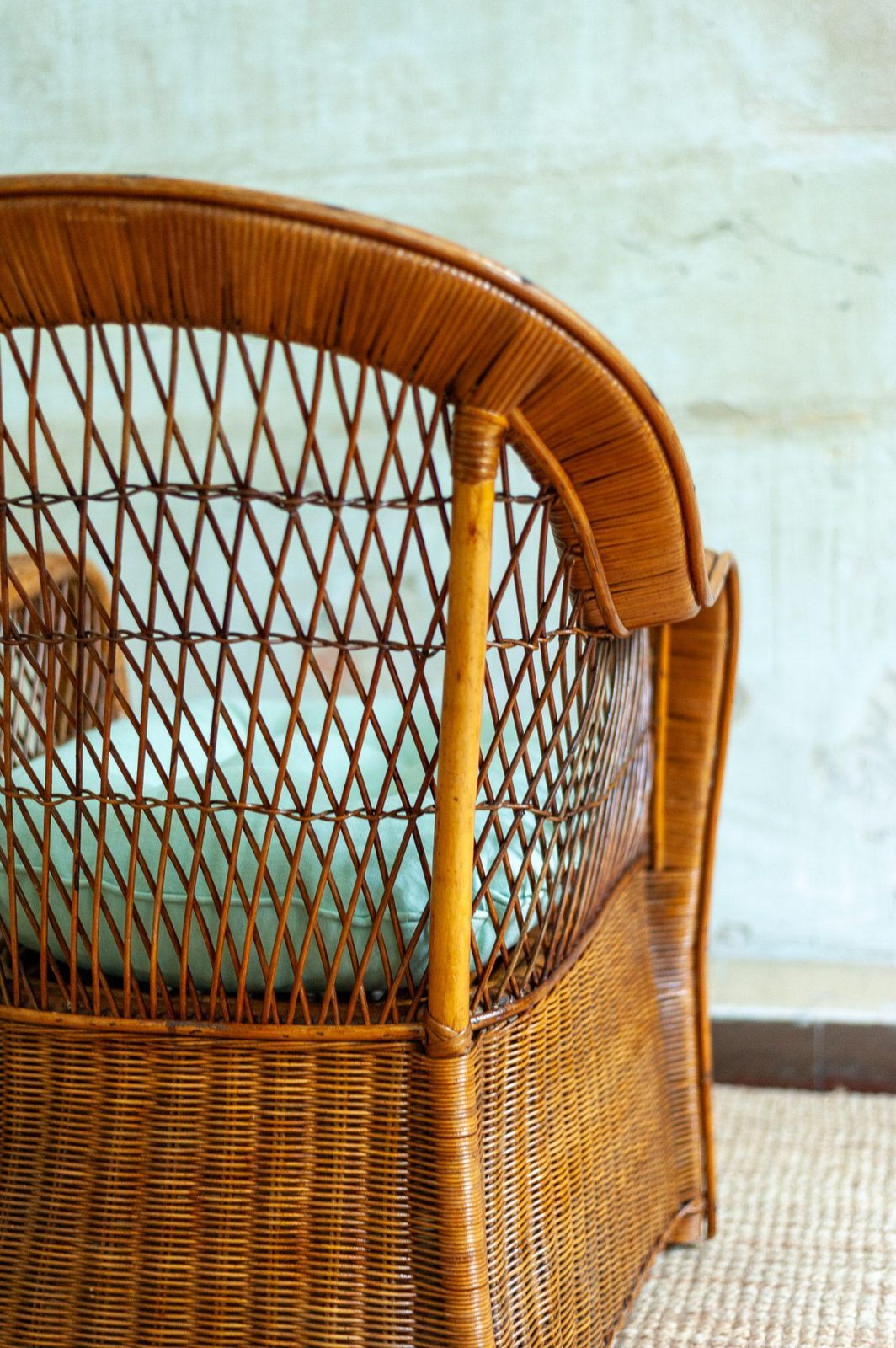 photo for sale Set Of Four Bamboo Armchairs – 1970s