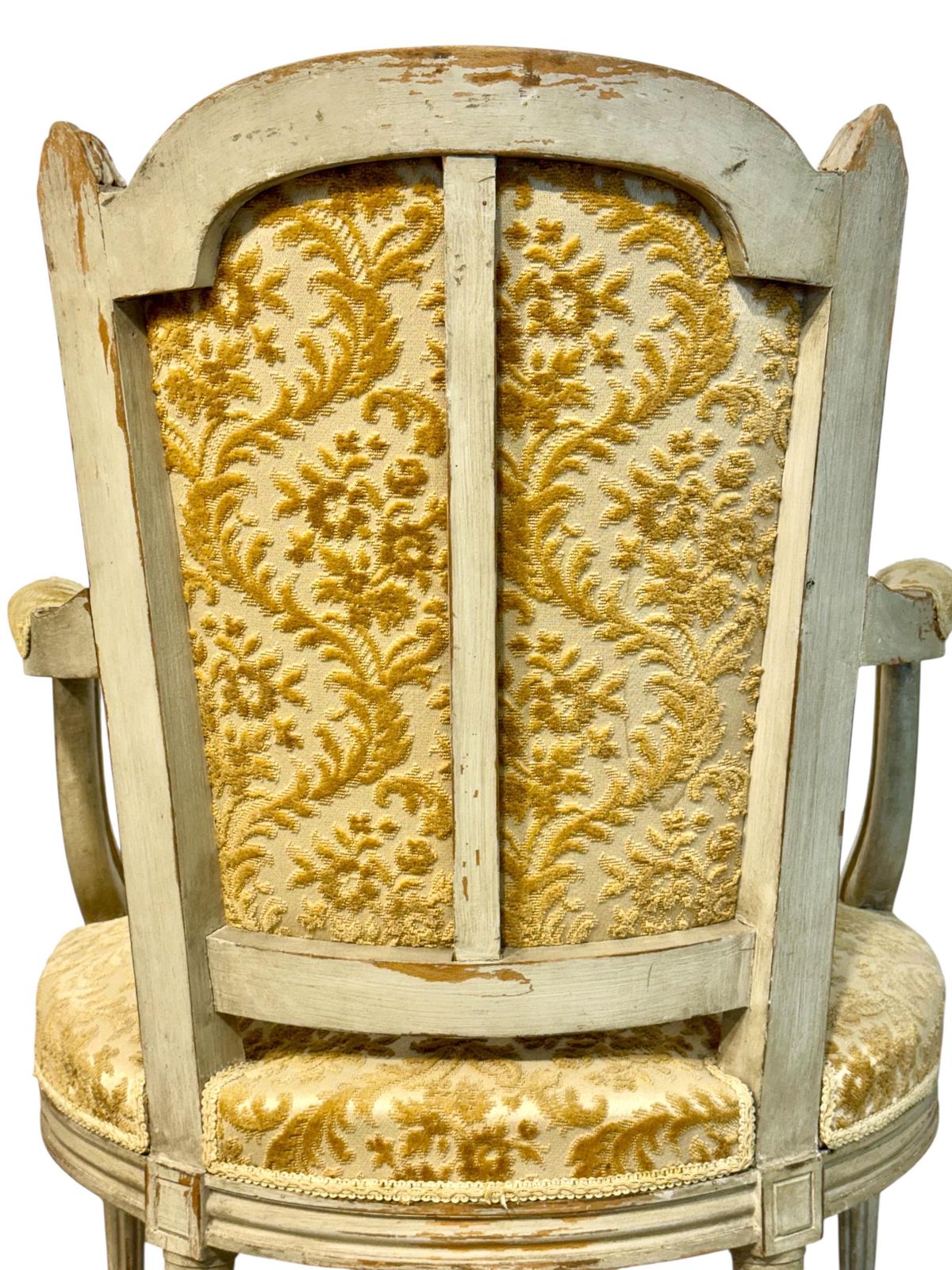 photo vintage 19th Century Louis XVI Style Armchair With Chapeau De Gendarme Backrest